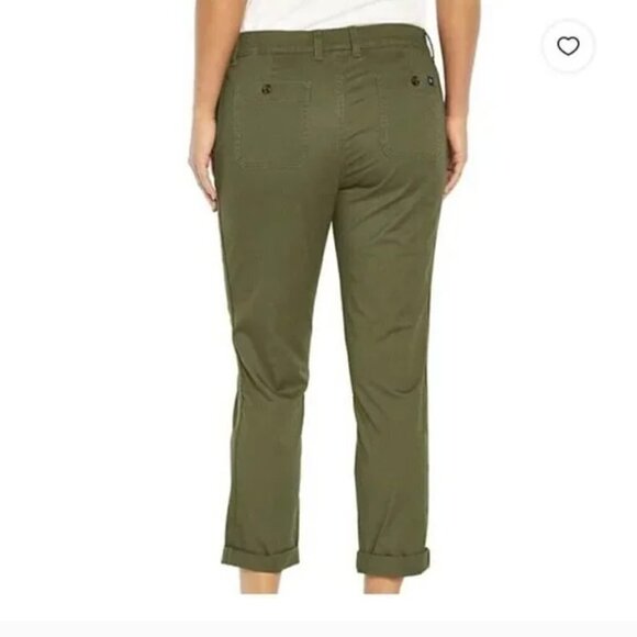 Gap Relaxed Girlfriend Twill Pant Clover Green 6 - Picture 2 of 13